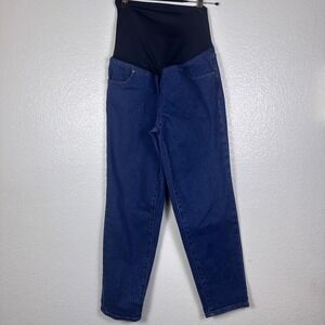 Isabel Maternity Ingrid & Isabel 80s Slim Jeans Crossover Panel Dark‎ Wash 4 28
